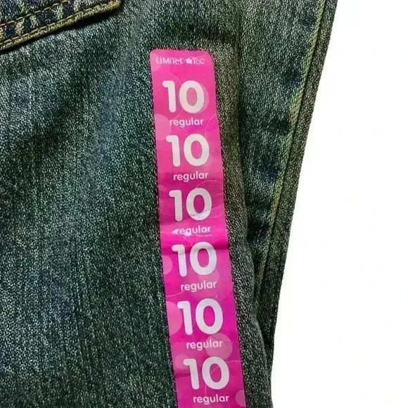 Limited Too Authentic Denim Jeans Junior Size 10 Regular Fit Flared Leg Blue - Picture 9 of 11